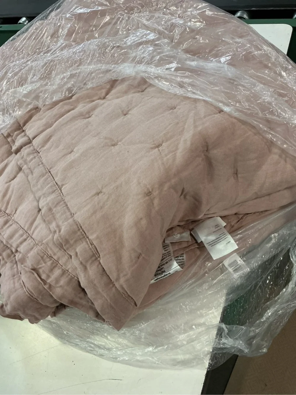 NEW Quince Queen European Linen Dream Quilt Dusty Mauve $164
